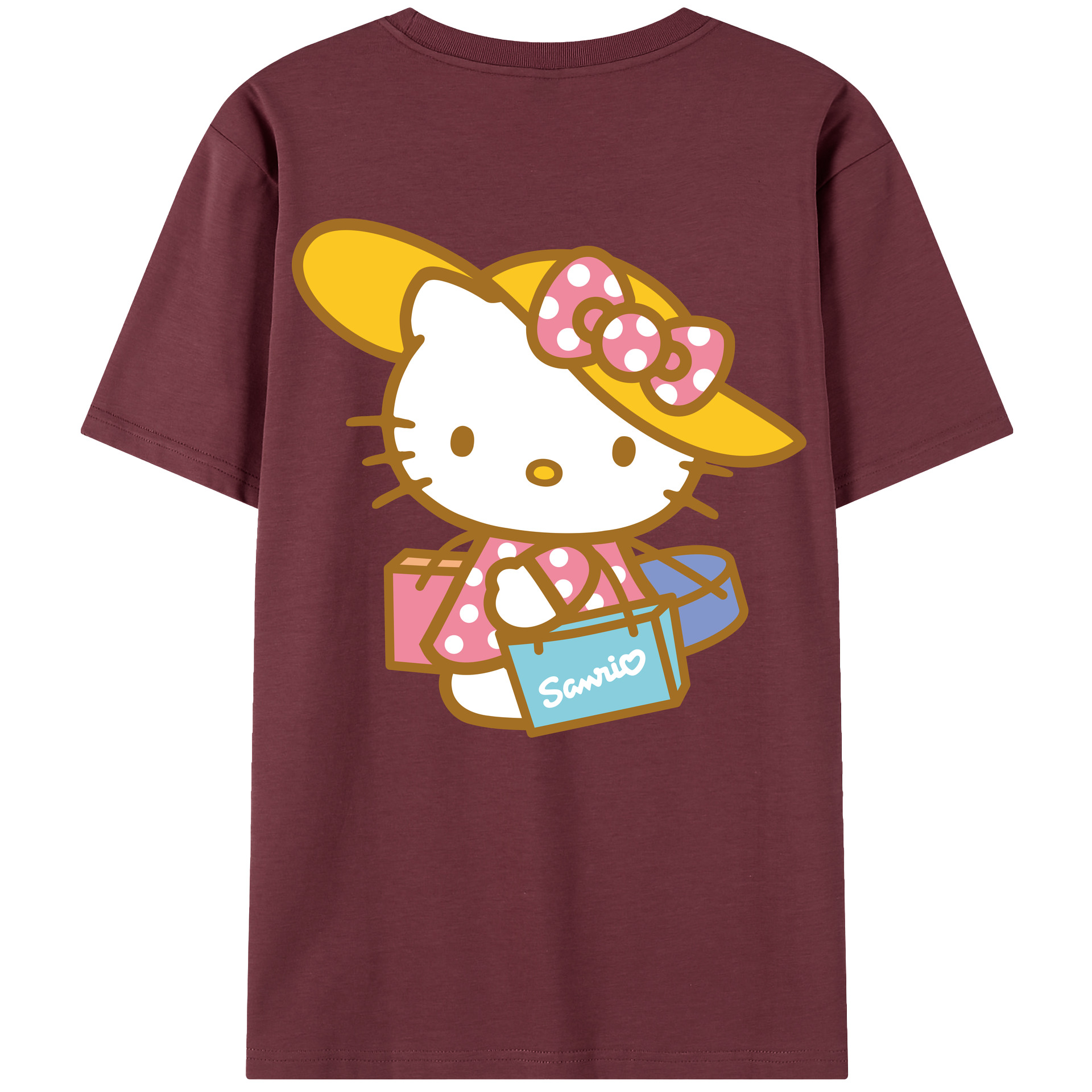 （画像用） Hello Kitty ハローキティ 綿100％半袖Tシャツ（背面プリント）